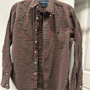 Ralph Lauren Men's Plaid Shirt in Red and Green